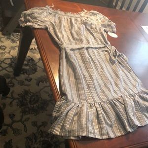 Gray and White Stripped Dress